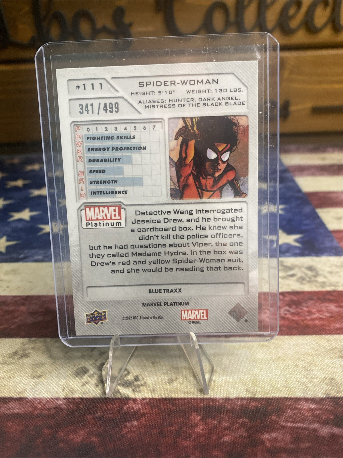 2023 Marvel Platinum Spider-Woman #111 Blue Traxx /499 High Series SPM