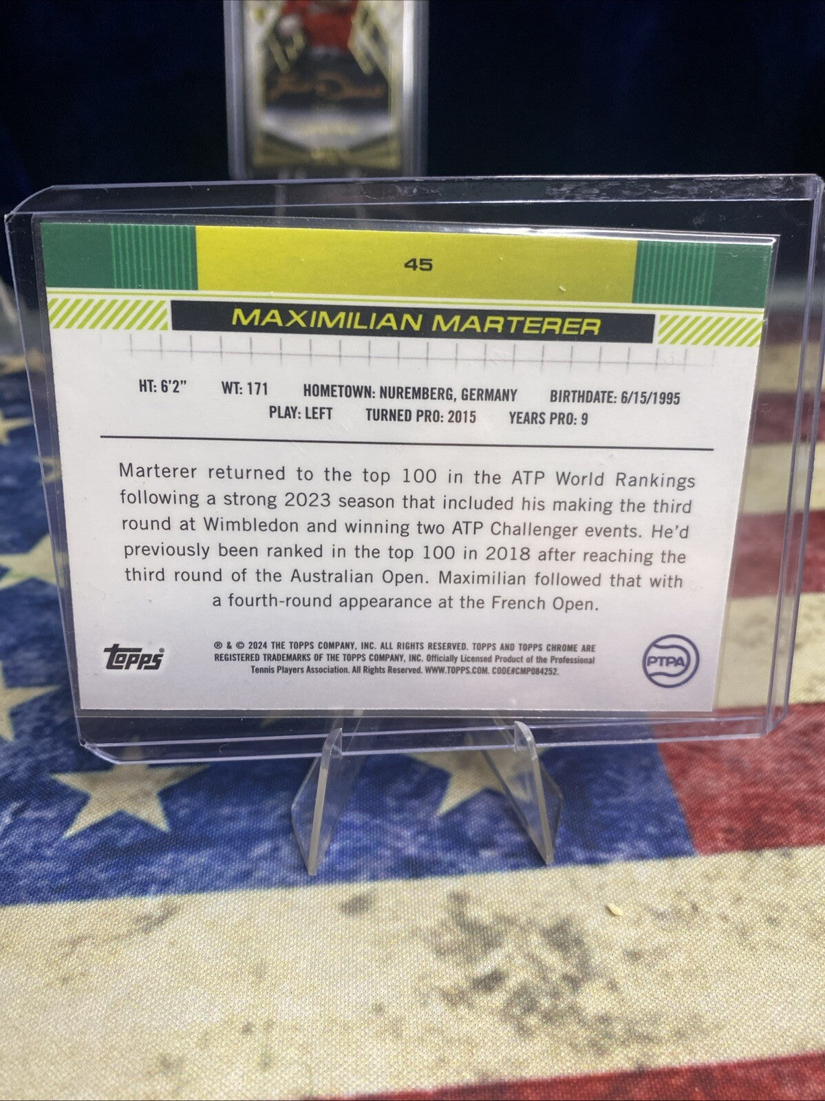 2024 Topps Chrome Purple Refractor /499 Maximilian Marterer #45 Rookie RC