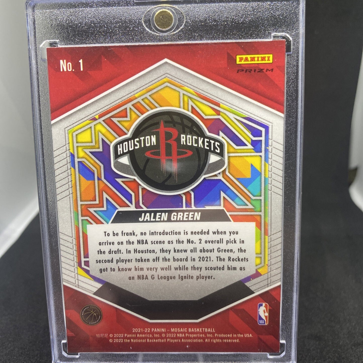 GEM - Jalen Green Rookie 2021-22 Mosaic Fast Break Silver Red Disco Color Match