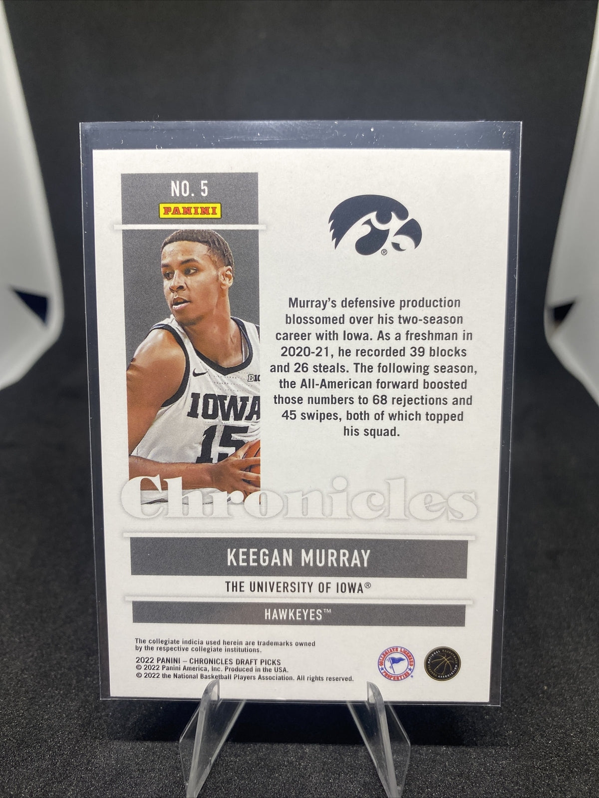2022-23 Panini Chronicles Draft Picks Blue Keegan Murray Rookie RC No. 5 #'d /99