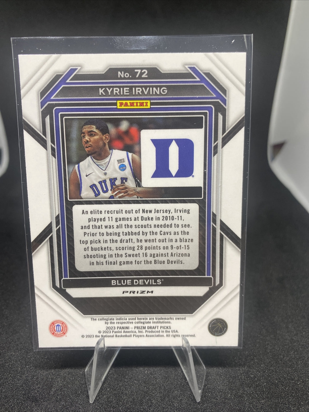 2023-24 Prizm Draft Picks Green Wave Prizm #72 Kyrie Irving Duke U SP
