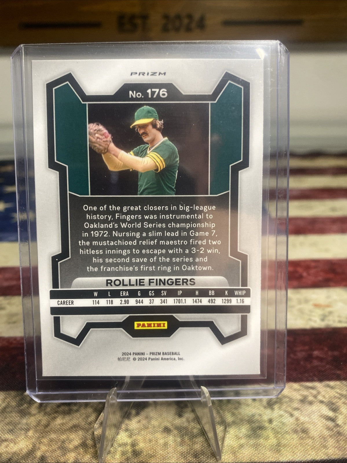 2024 Panini Prizm Rollie Fingers Green Prizm #176 Oakland Athletics Color Match