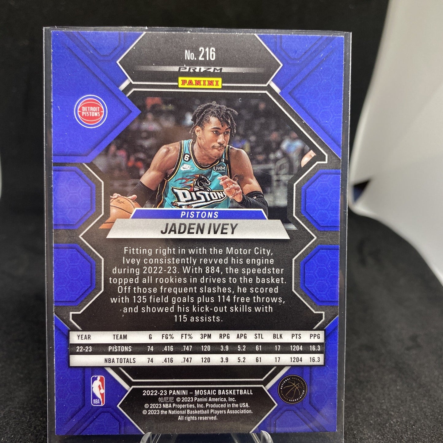 Jaden Ivey - 2022-23 Panini Mosaic Green Prizm RC #216 - Detroit Pistons Rookie