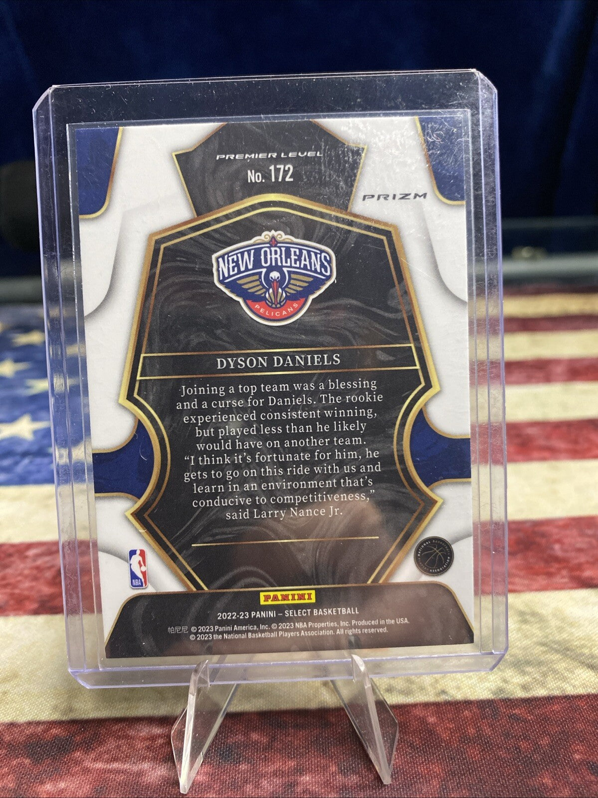 Dyson Daniels 2022-23 Panini Select Premier Green Purple Prizm #172 Pelicans