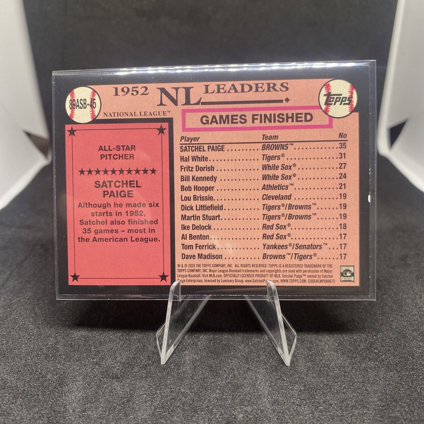 2024 Topps Series 2 Satchel Paige Ice Foil 89 All-Star #89ASB-45 Mint SP
