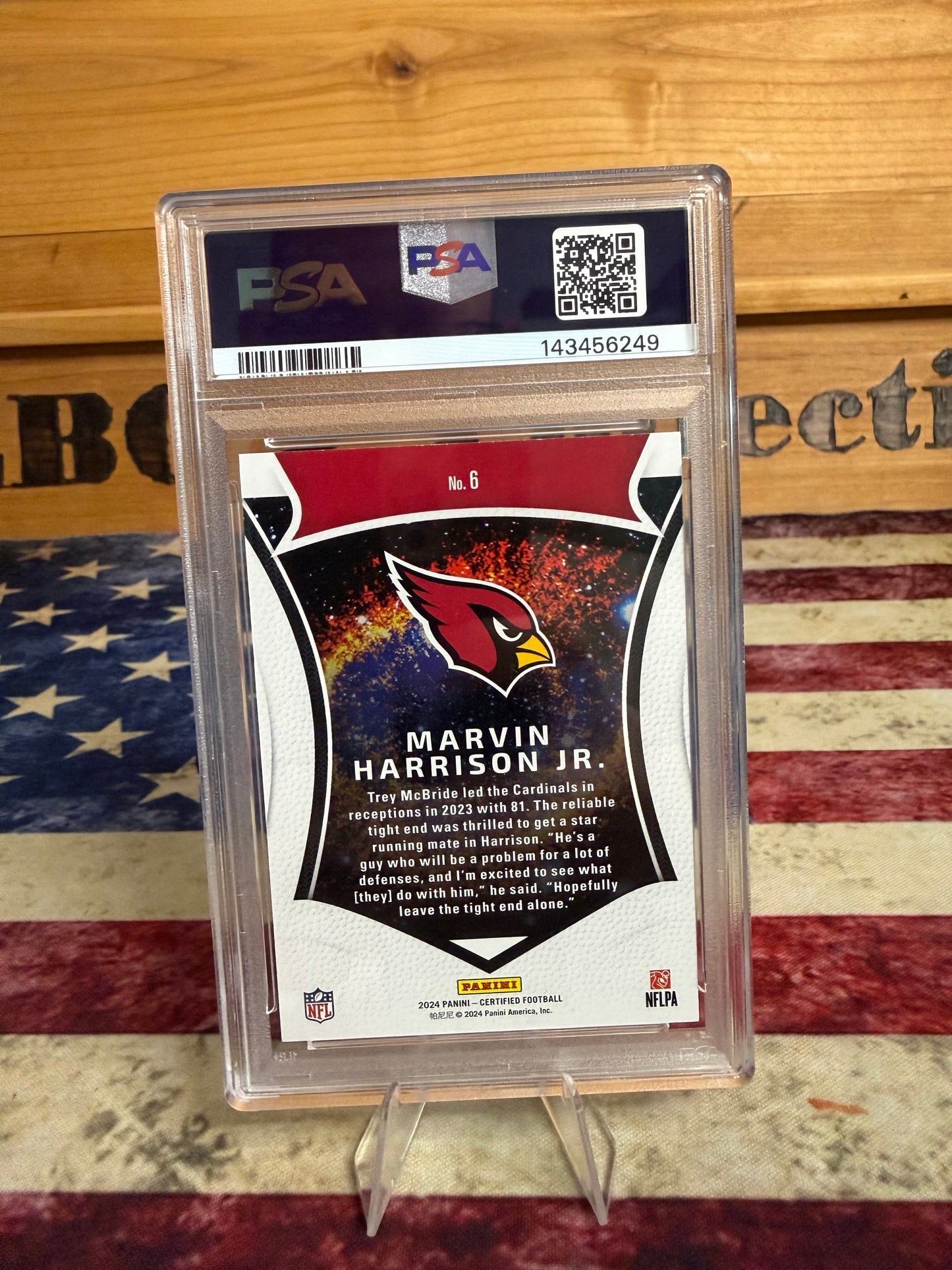 2024 Panini Certified Marvin Harrison Jr. MIRROR BRONZE RC /299 #6 PSA 9 MINT