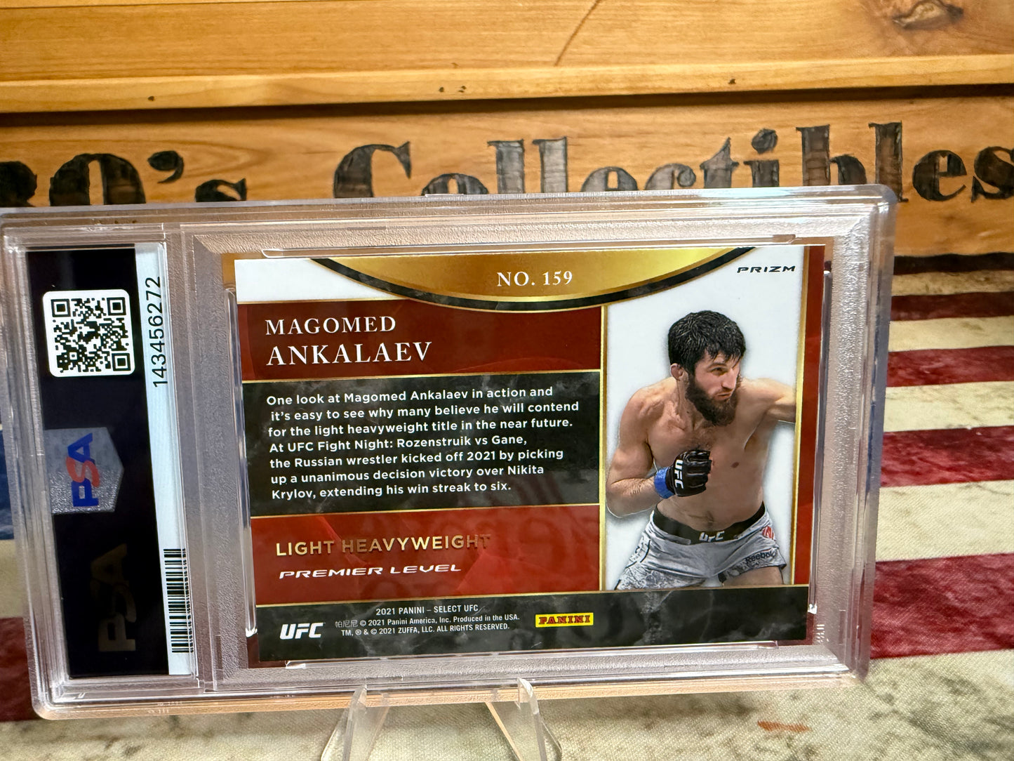 2021 Panini Select UFC Magomed Ankalaev PREMIER LEVEL Silver Prizm RC PSA 9