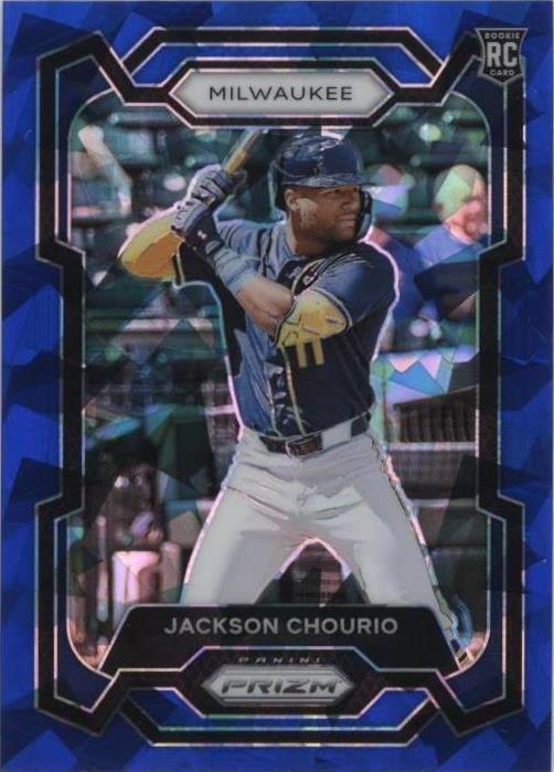 2024 Panini Prizm - Blue Ice Prizm #277 Rookie Jackson Chourio (RC)