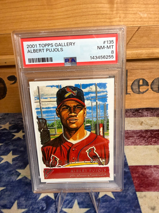 2001 Topps Gallery Albert Pujols ROOKIE #135 PSA 8 NM-MT Cardinals HOF
