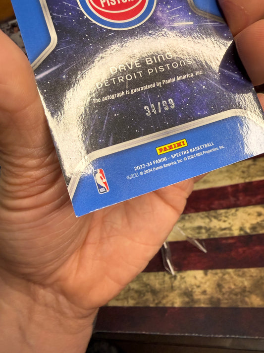 2023-24 Panini Spectra Dave Bing Deep Space Signatures Auto /99 Pistons