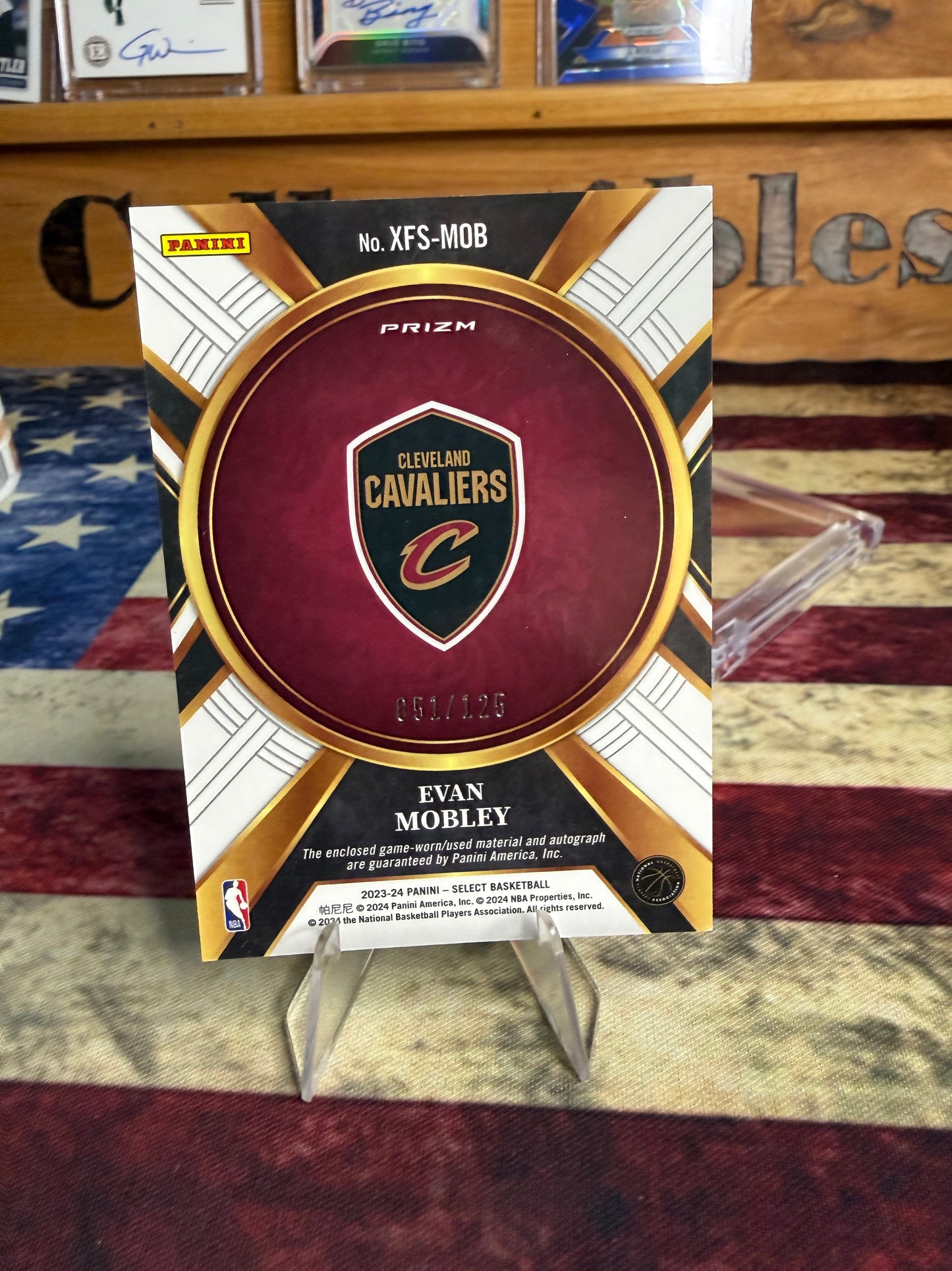 2023-24 Panini Select Evan Mobley X-Factor Memorabilia Autograph /125 Cavaliers