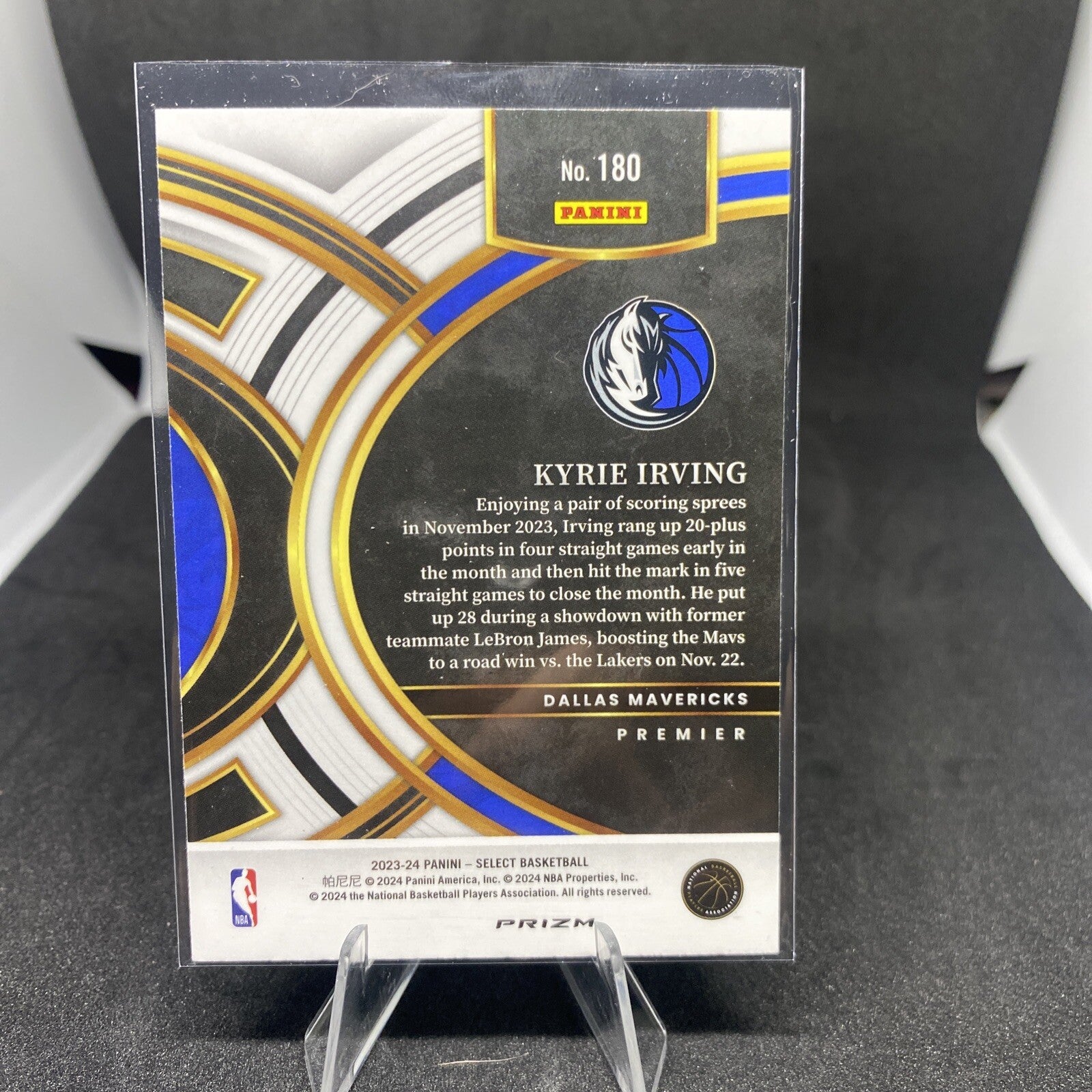 Kyrie Irving 2023-24 Select Silver Prizm Premier #180 Dallas Mavericks M9
