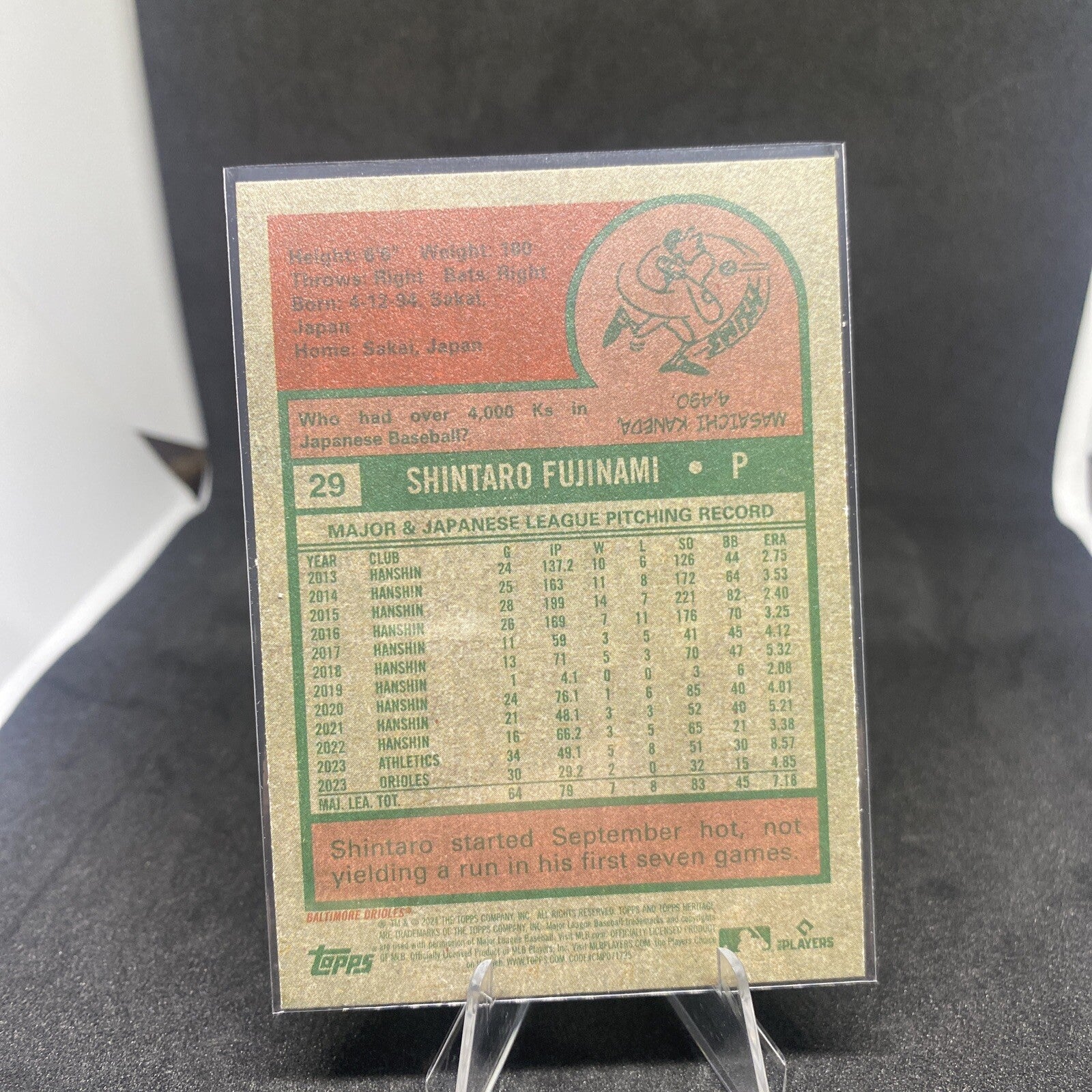 2024 TOPPS HERITAGE SP - SHINTARO FUJINAMI (#29 - SP)