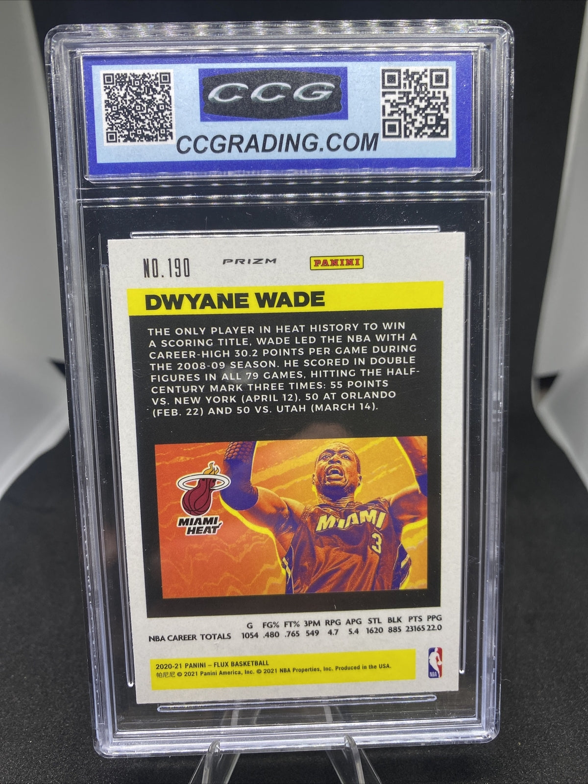 Dwyane Wade 2020-21 Panini Flux #190 Silver Pulsar Miami Heat - CCG 10 GEM MINT
