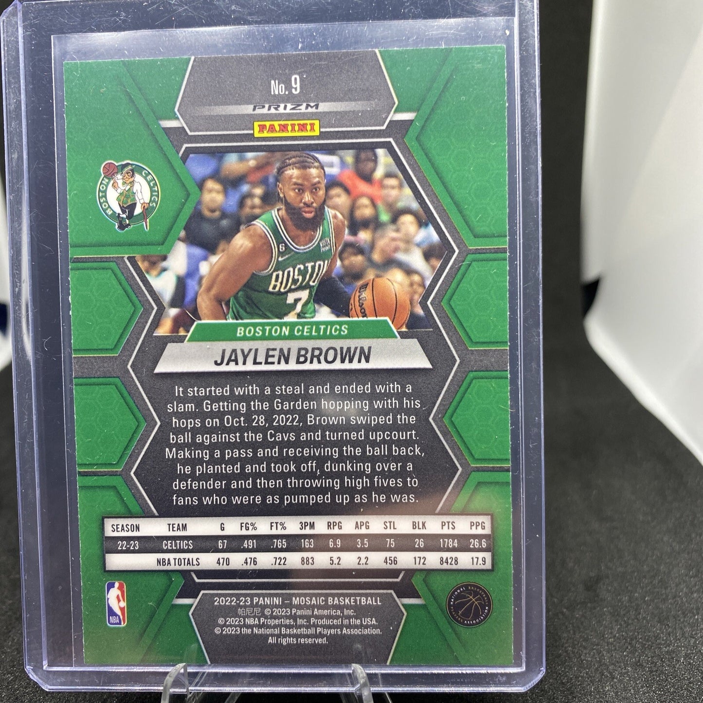 Gem 2022-23 Panini Mosaic Green ☘️#9 Jaylen Brown 🔥- Boston Celtics NBA