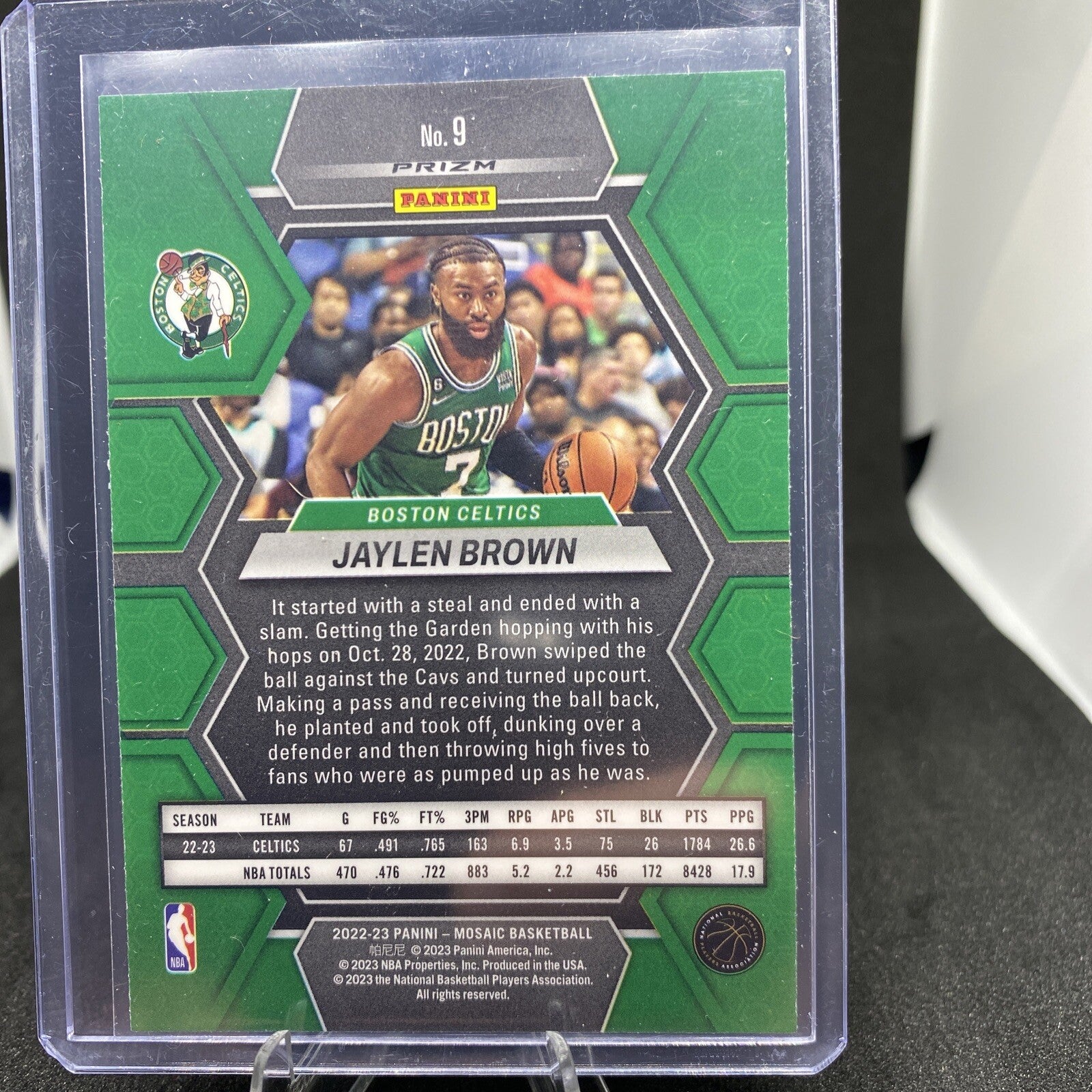 Gem 2022-23 Panini Mosaic Green ☘️#9 Jaylen Brown 🔥- Boston Celtics NBA