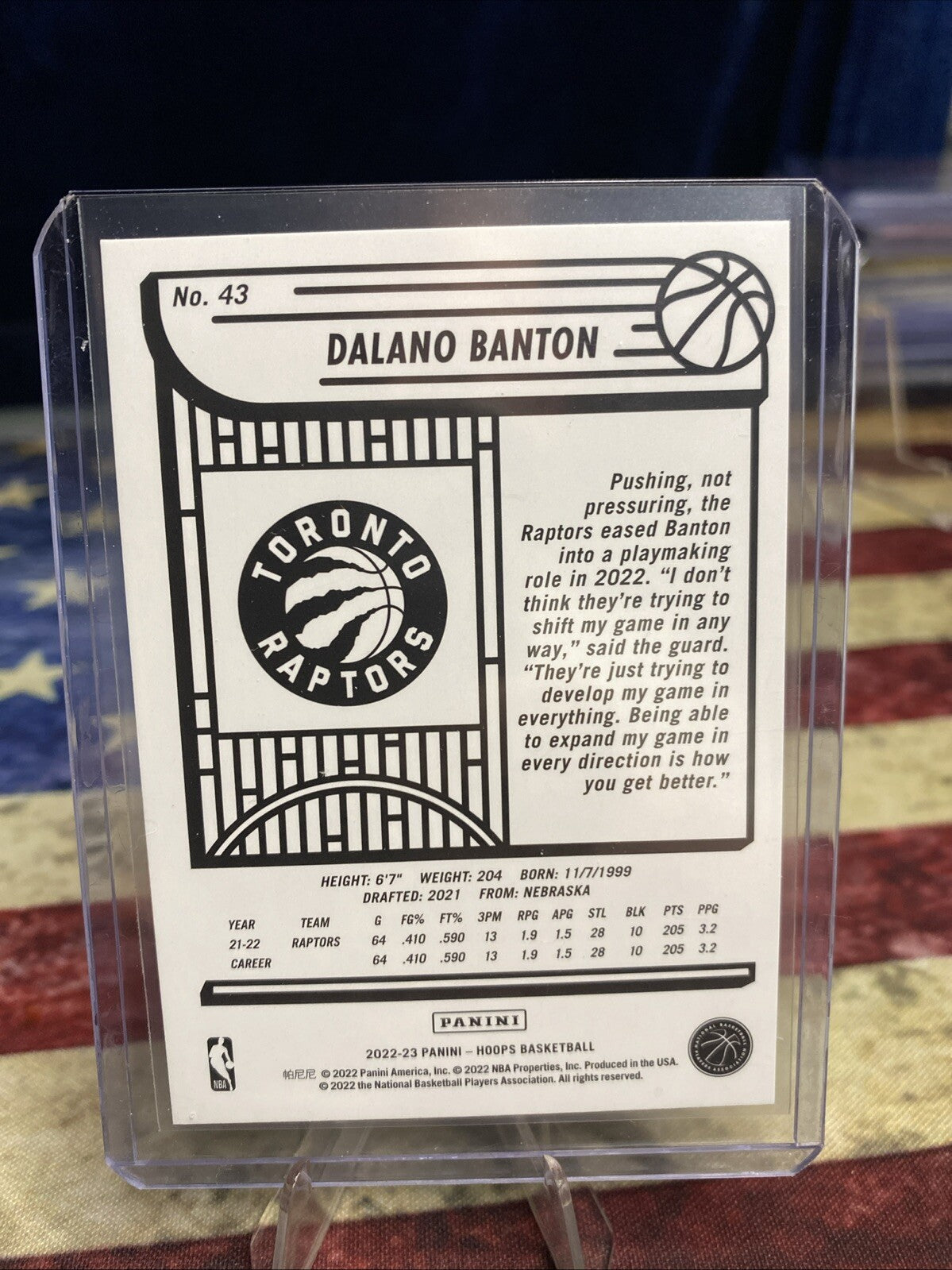 2022-23 Panini NBA Hoops - #43 Dalano Banton /199 Silver