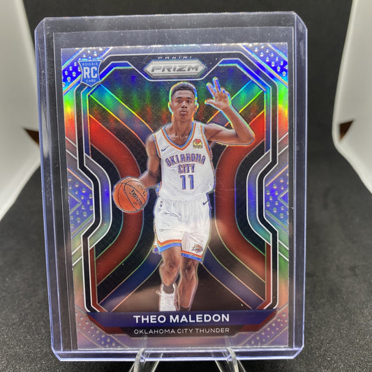 GEM - THEO MALEDON 2020-21 PANINI PRIZM SILVER ROOKIE THUNDERS RC Q1848 SP MINT