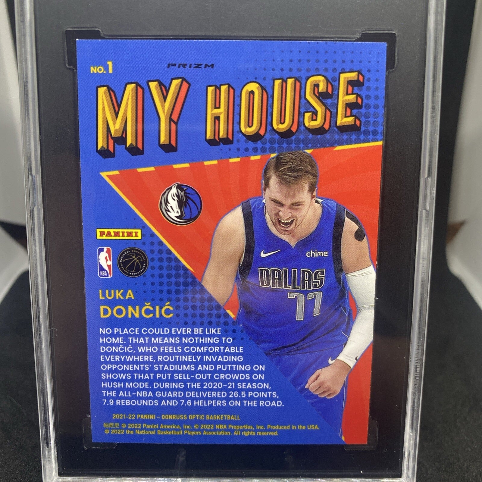 2021-22 Donruss Optic Holo Prizm My House #1 Luka Doncic Mavericks SGC 9.5 Mint