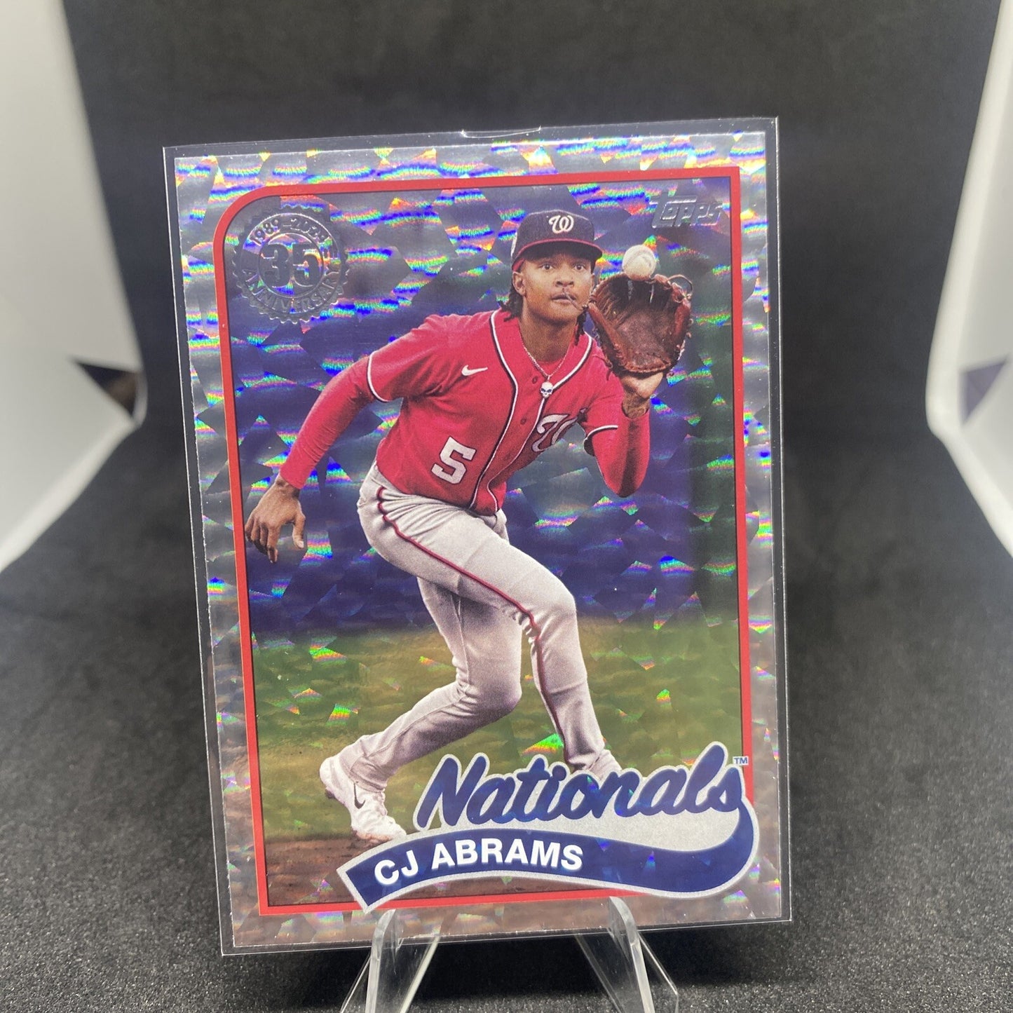 CJ Abrams 2024 Topps Series 2 1989 Silver Crackle Foil Card #89B2-44