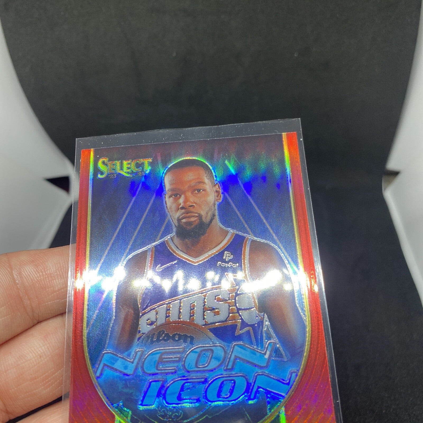 Kevin Durant 2023-24 Panini Select NBA Neon Icon Red Prizm SP