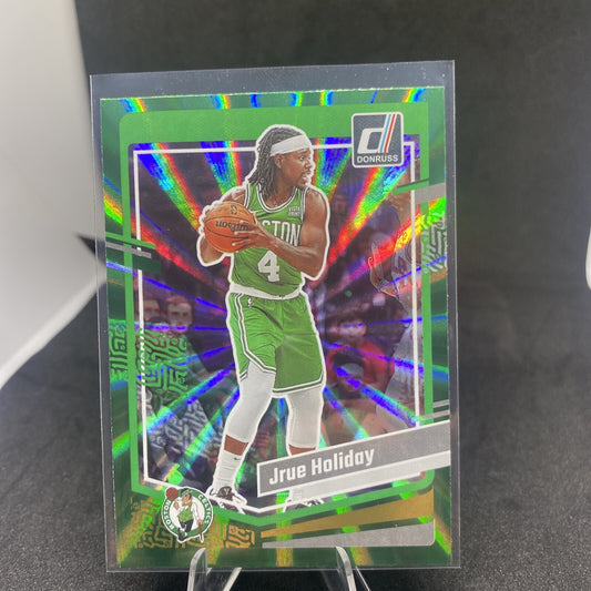 Jrue Holiday GREEN LASER Holo 2023-24 Donruss #142 - TEAM COLOR MATCH Celtics SP