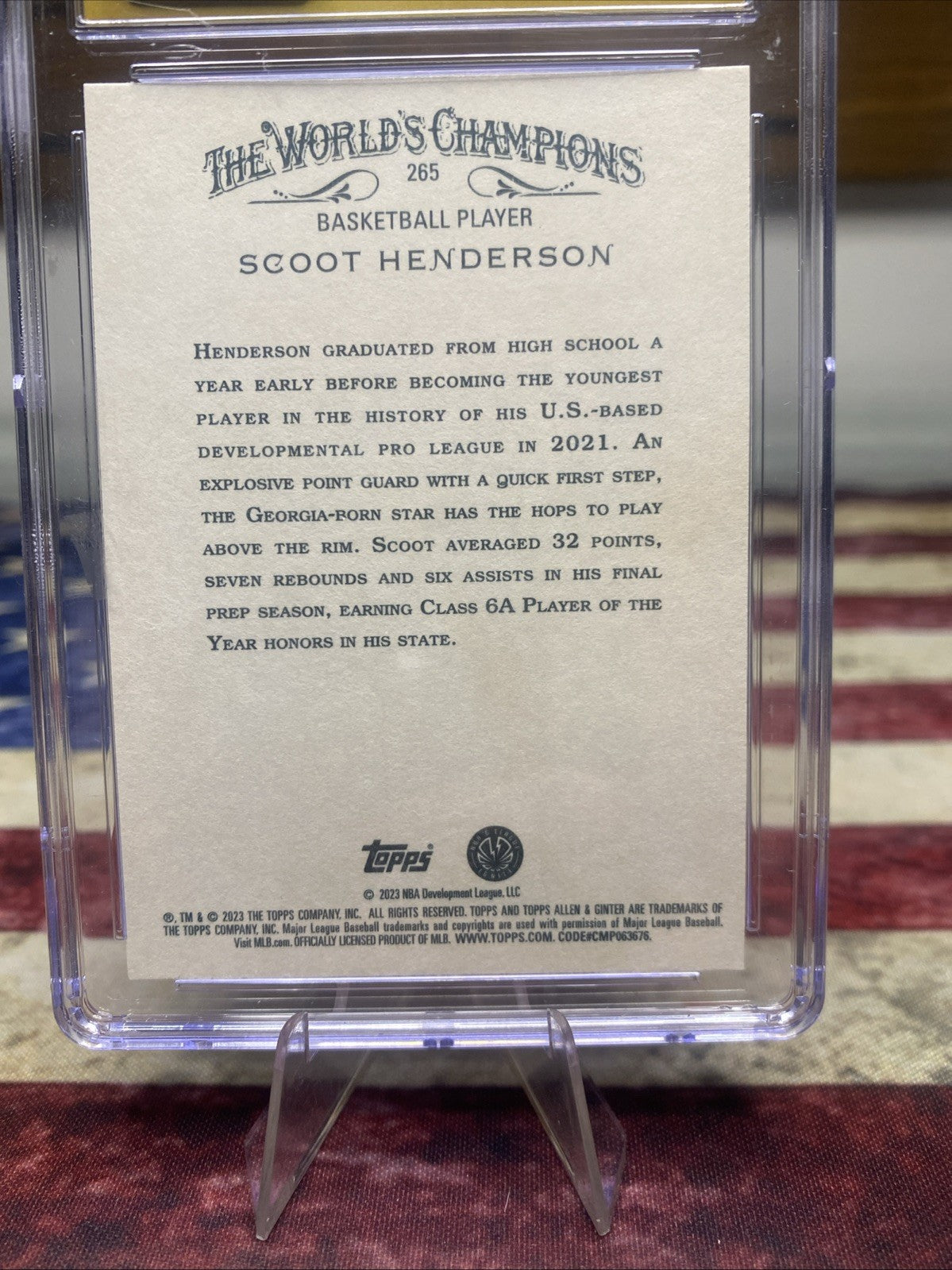 2023 Topps Allen & Ginter - Scoot Henderson #265 (RC) CGC 10 Pristine GEM