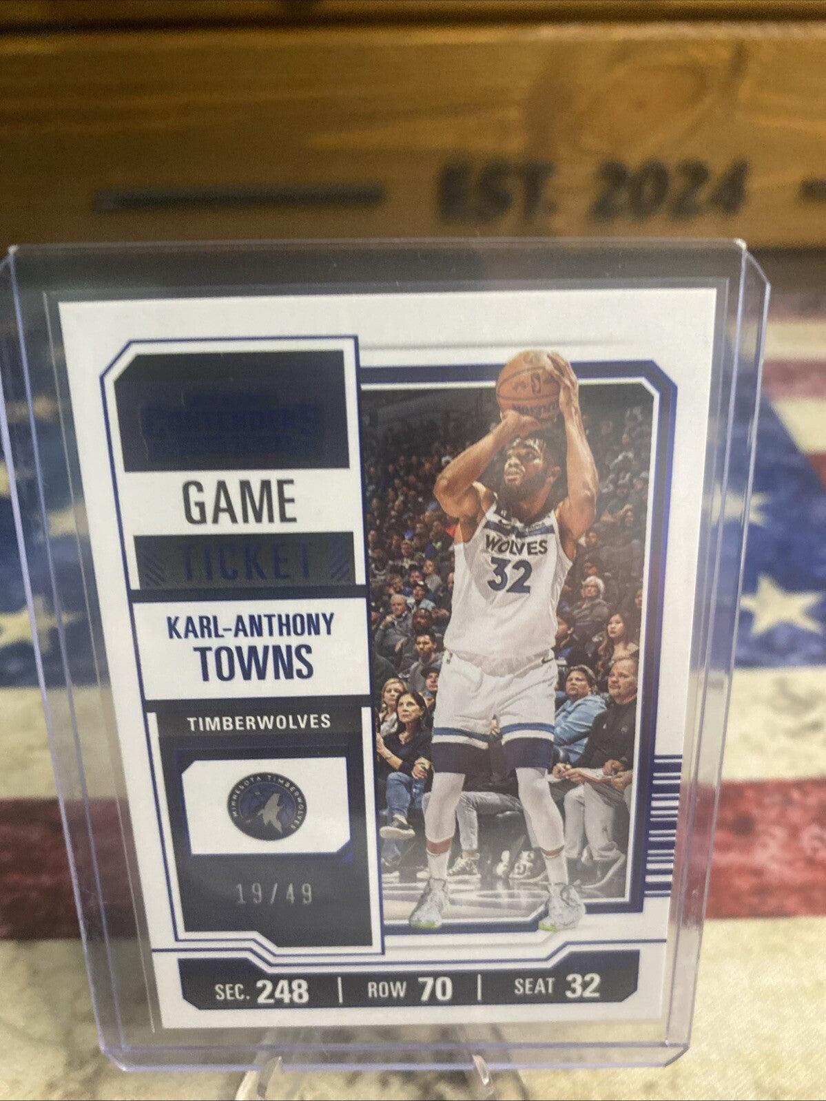 2023-24 Panini Contenders Game ticket blue Karl-Anthony Towns /49