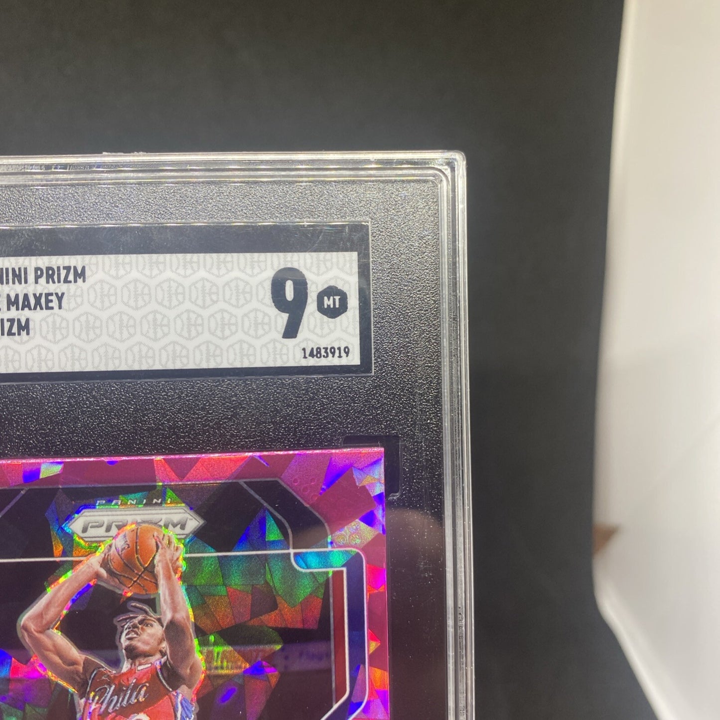 2021-22 Panini Prizm - Pink Ice Prizm #28 Tyrese Maxey SGC 9