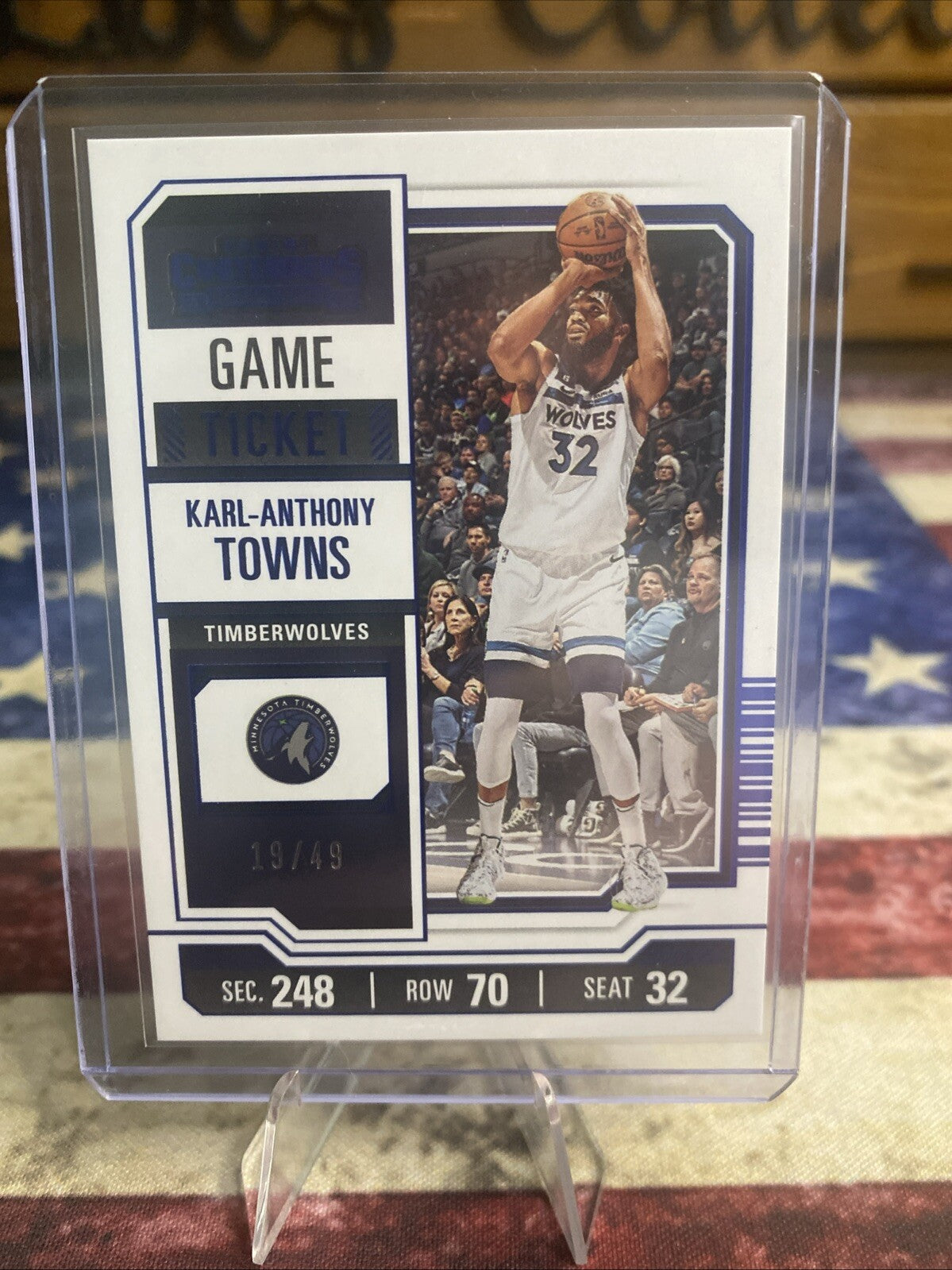 2023-24 Panini Contenders Game ticket blue Karl-Anthony Towns /49