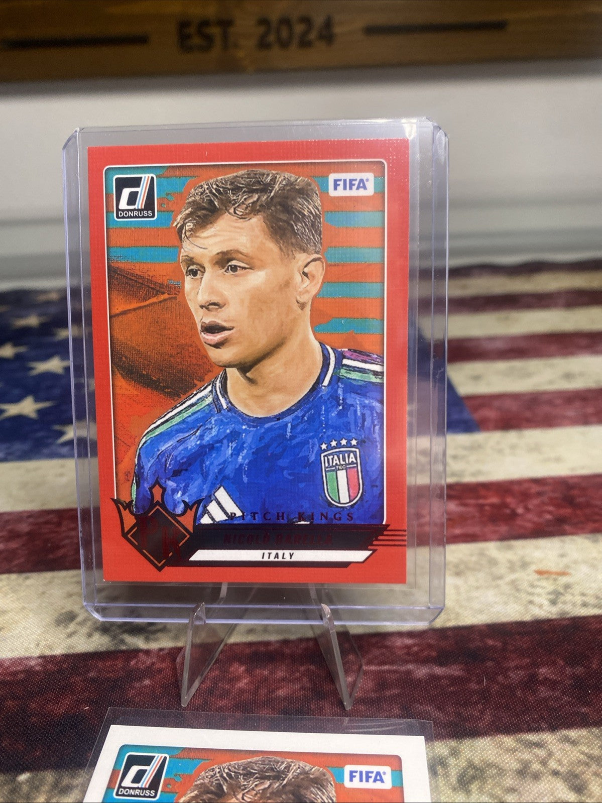 2024-25 Donruss Soccer Pitch Kings RED & Base #1 Nicolo Barella, Italy