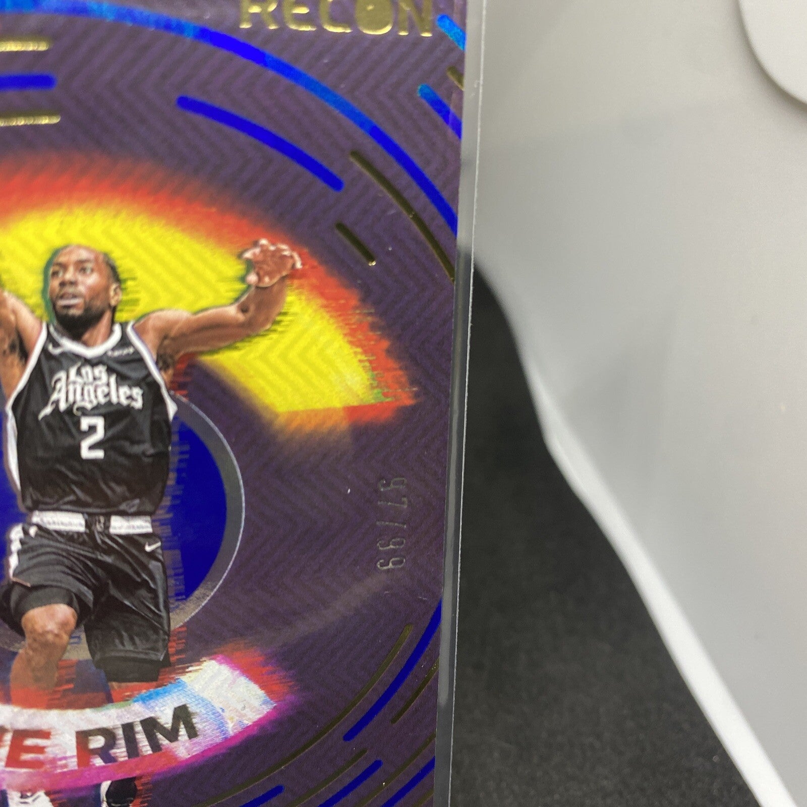 GEM Kawhi Leonard /99 - 2020-21 Panini Recon Rock the Rim Blue #18 Clippers - SP