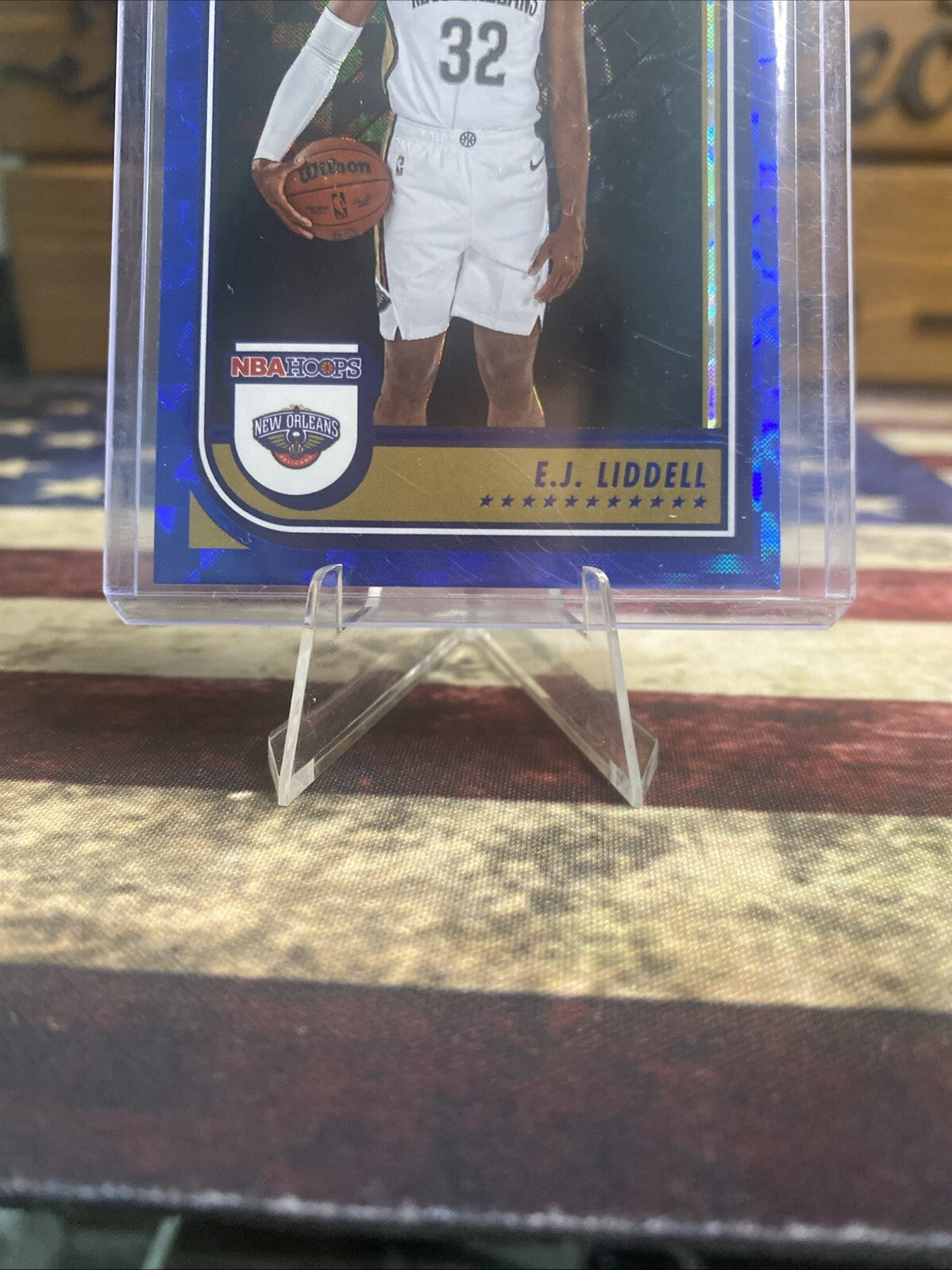 2022-23 NBA Hoops rookie #266 EJ Liddell Hyper Blue Parallel RC New Orleans