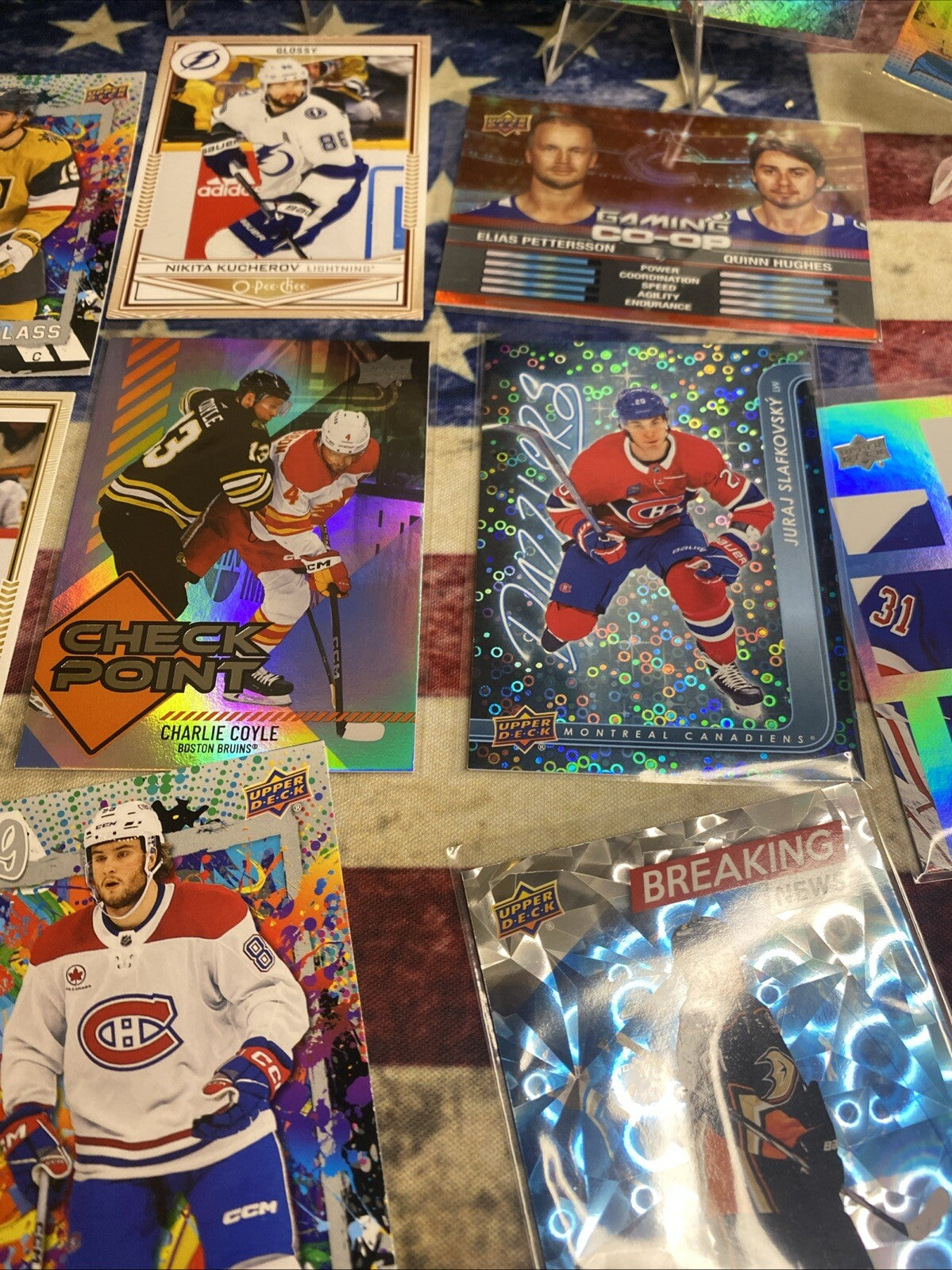 16 NHL Card Lot 2024-25 Upper Deck Series 1 Speckle, Dazzlers, Canadiens, Rookie