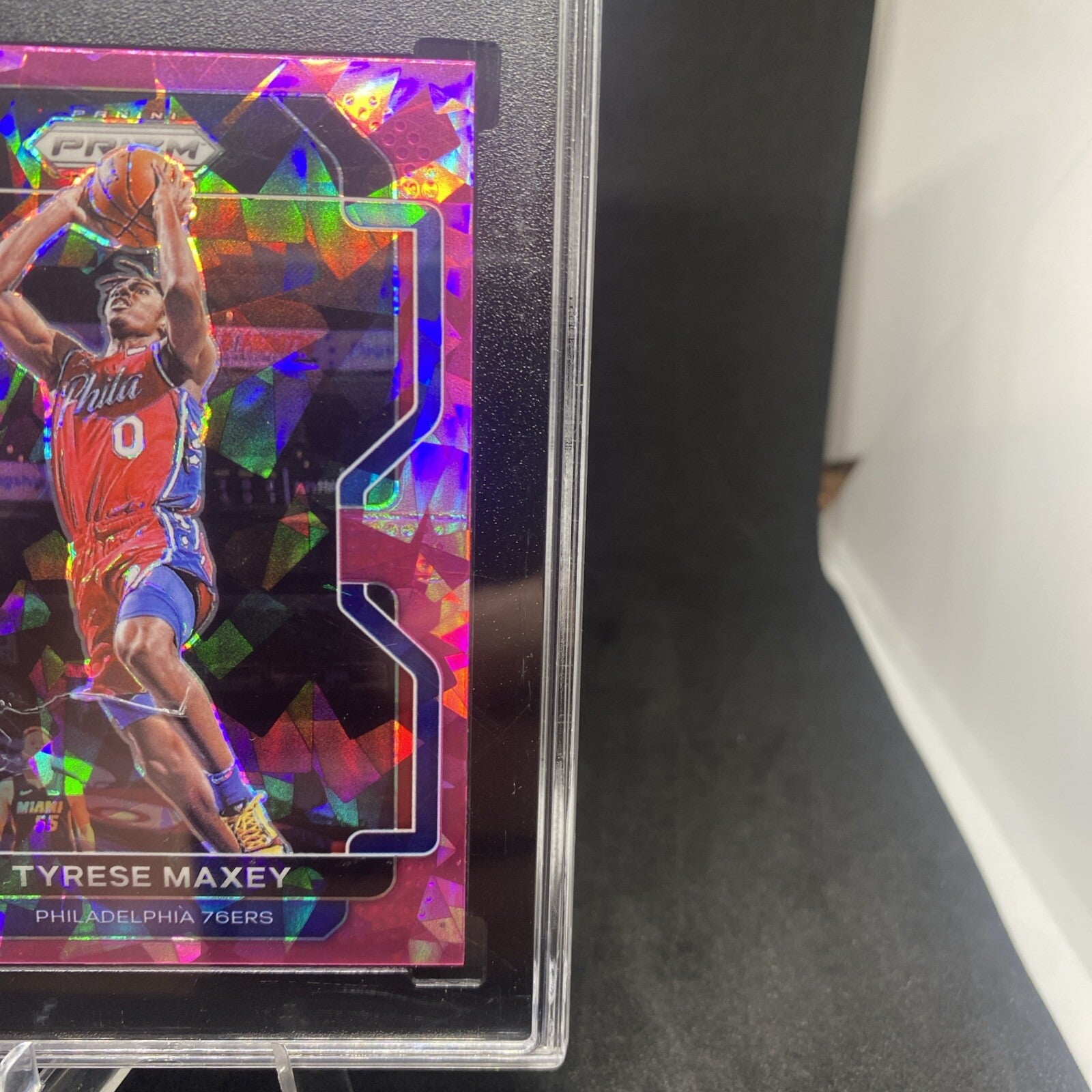 2021-22 Panini Prizm - Pink Ice Prizm #28 Tyrese Maxey SGC 9
