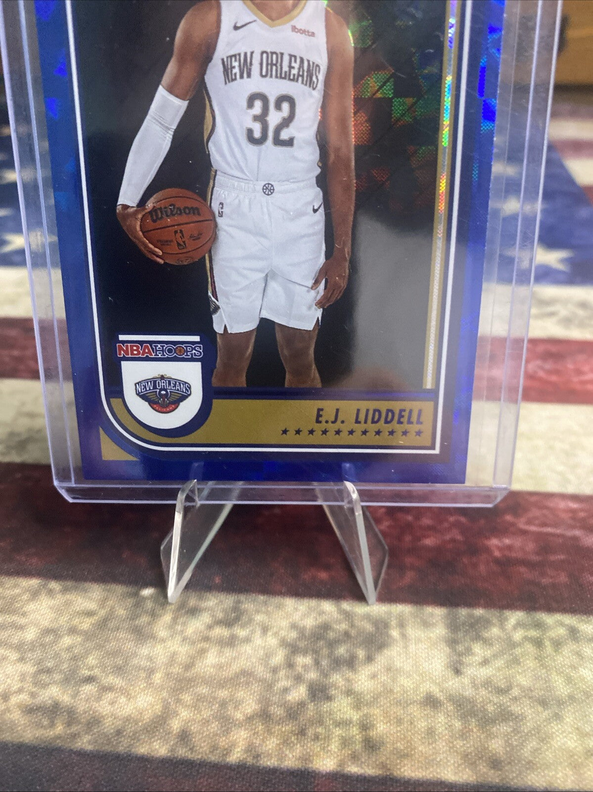 2022-23 NBA Hoops rookie #266 EJ Liddell Hyper Blue Parallel RC New Orleans