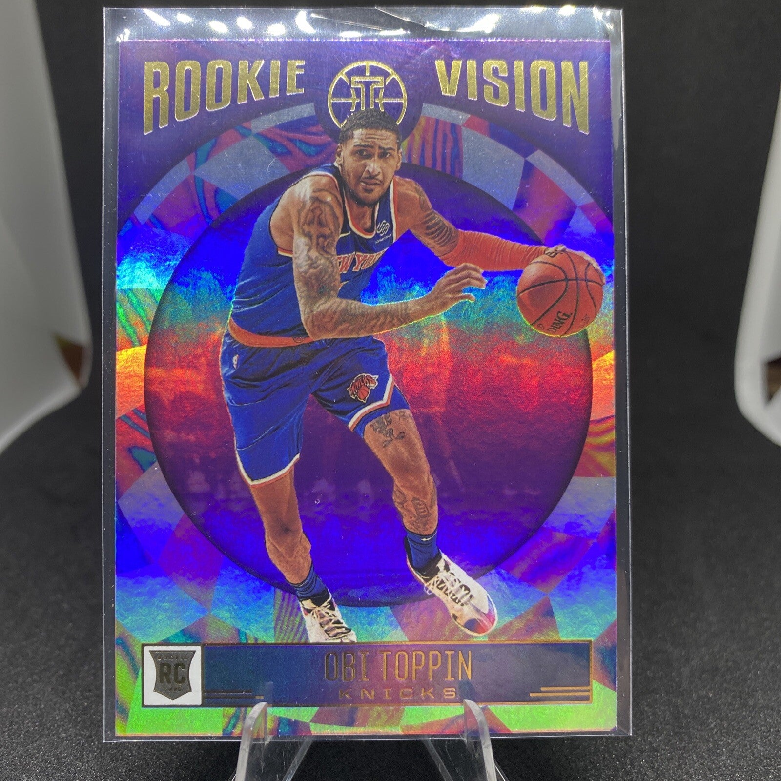 Rare 2020-21 ILLUSIONS NBA OBI TOPPIN "ROOKIE VISION" HOLO Rookie Card #5 SP