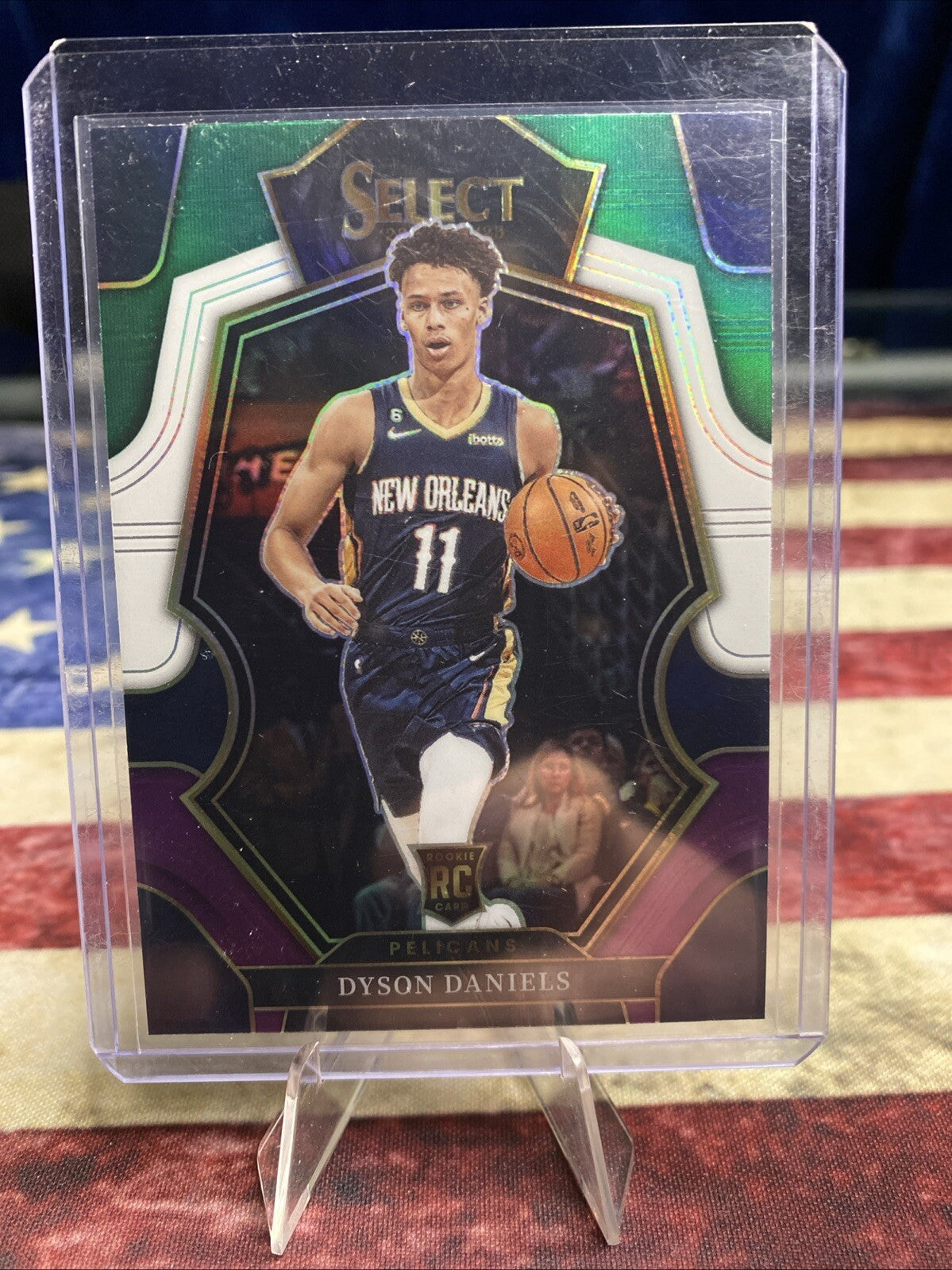 Dyson Daniels 2022-23 Panini Select Premier Green Purple Prizm #172 Pelicans