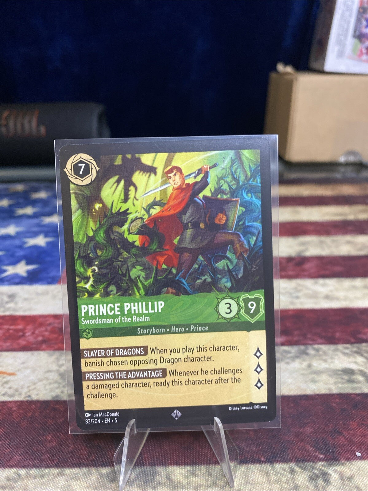 Disney Lorcana TCG Prince Phillip Swordsman of the Realm 83/204 Super Rare NM ML