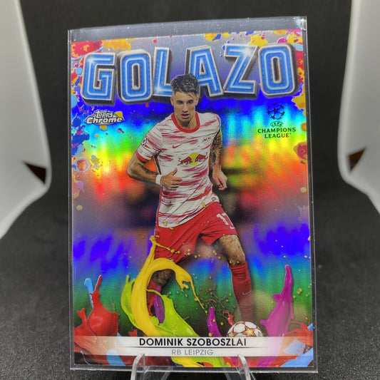 Rare Topps Chrome Refractor 2021-22 Dominik Szoboszlai Golazo Gem SP