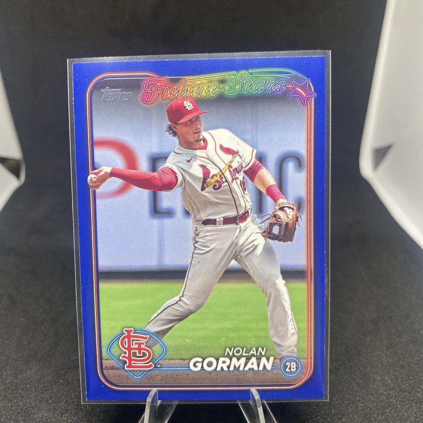 Nolan Gorman 2024 Topps Series 2 FUTURE STARS BLUE PARALLEL Card #591 CARDINALS