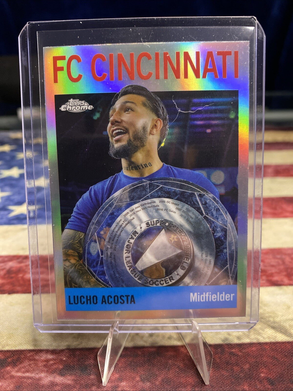 2024 Topps Chrome MLS 1964 Football Refractor #64T-7 Lucho Acosta, FC Cincinnati