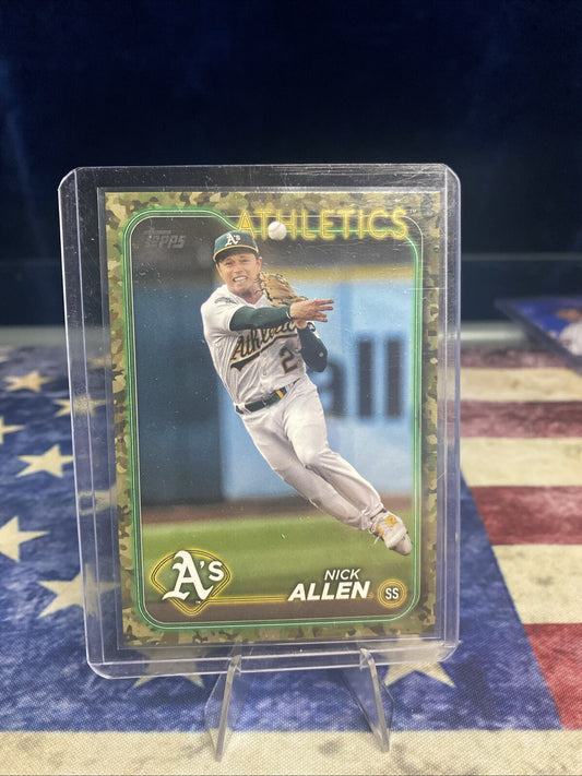 2024 Topps Series 2 Base Nick Allen Green Camouflage/25 Oakland Athletics #599