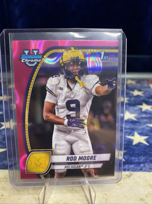 2024 Bowman U Chrome -1st Bowman Pink Lava Rod Moore #31 Michigan 
