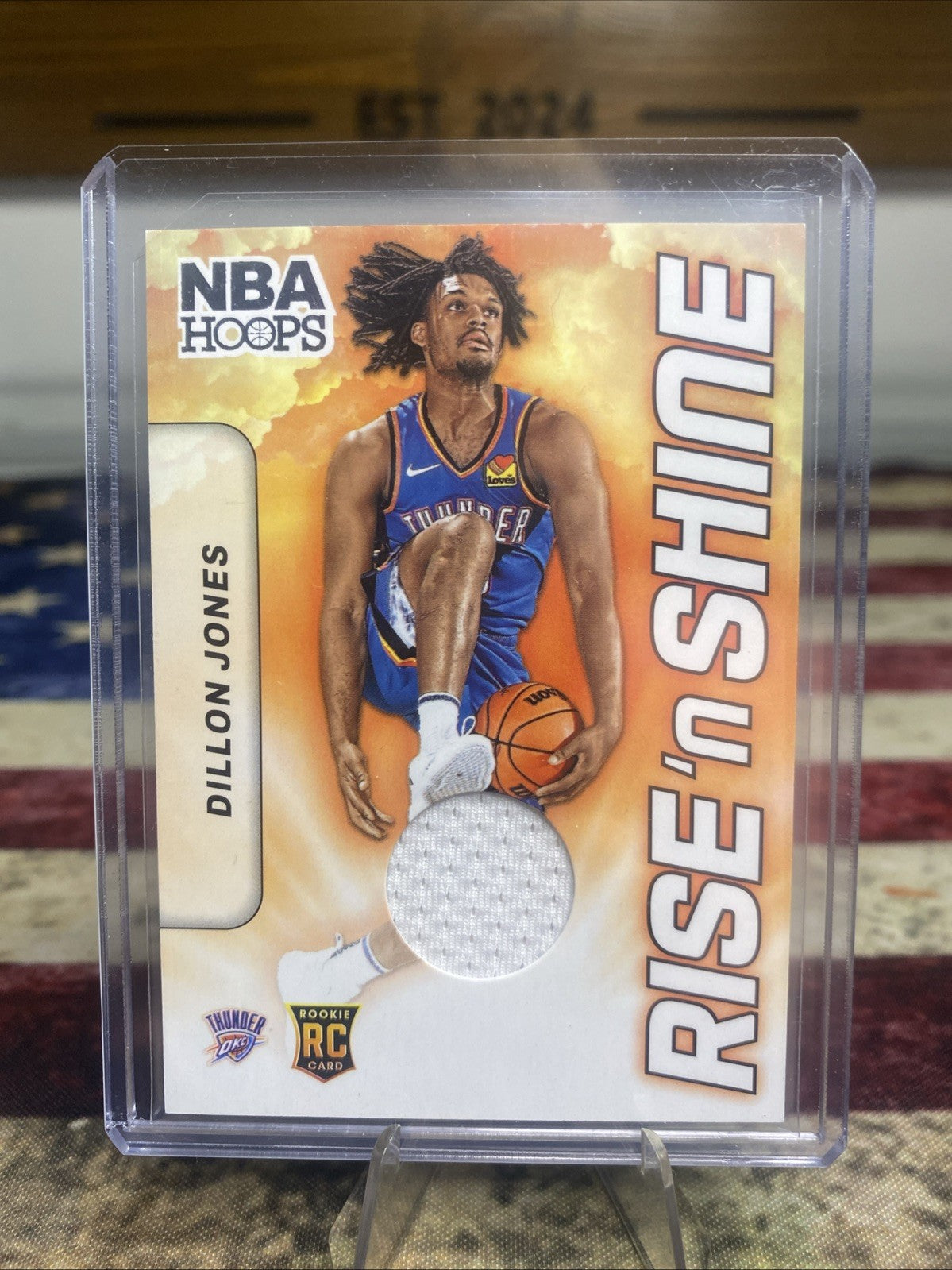 Rookie 2024-25 Panini Hoops Dillon Jones Rise N Shine Rc Patch🔥 OKC Thunder