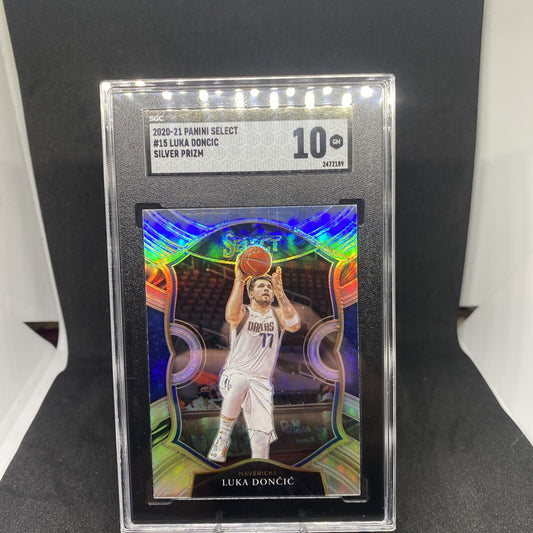 2020-21 Select Silver Prizm Concourse Luka Doncic SGC 10 GEM MT #15 Mavericks