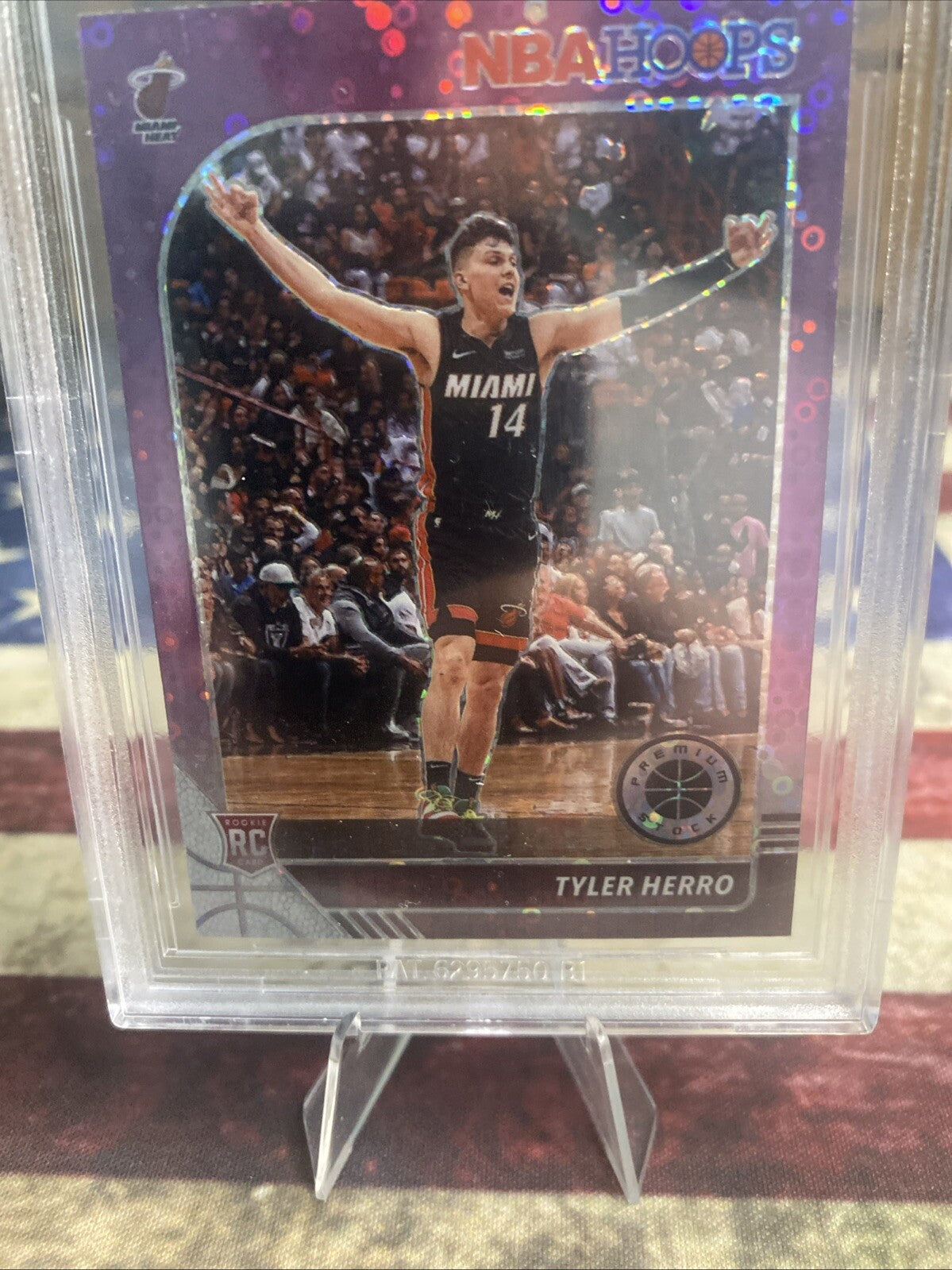 2019-20 Panini NBA Hoops Premium Stock - Purple Disco Prizm #210 Tyler Herro...