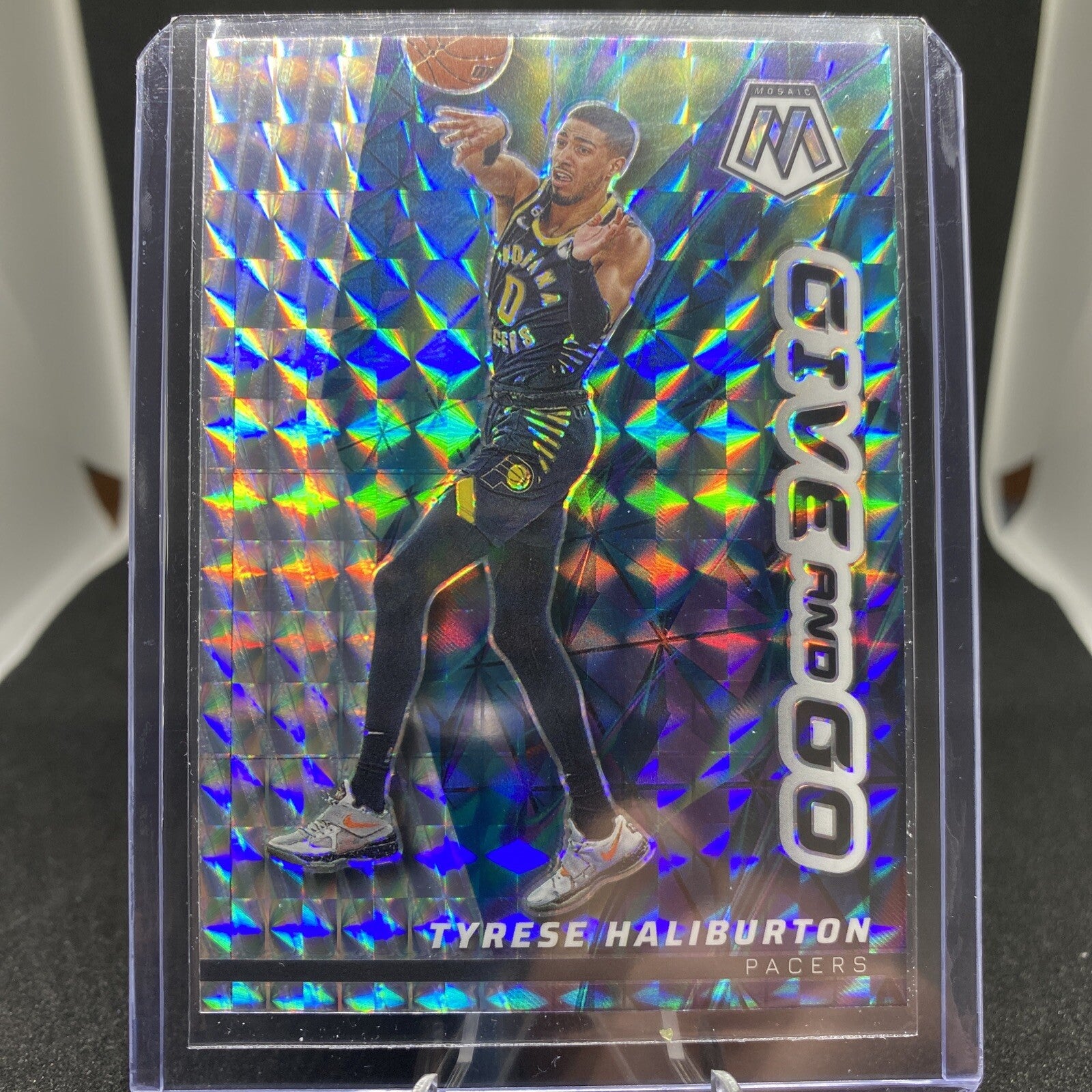 2022-23 Panini Mosaic Tyrese Haliburton #13 Give And Go Silver Mosaic - All Star