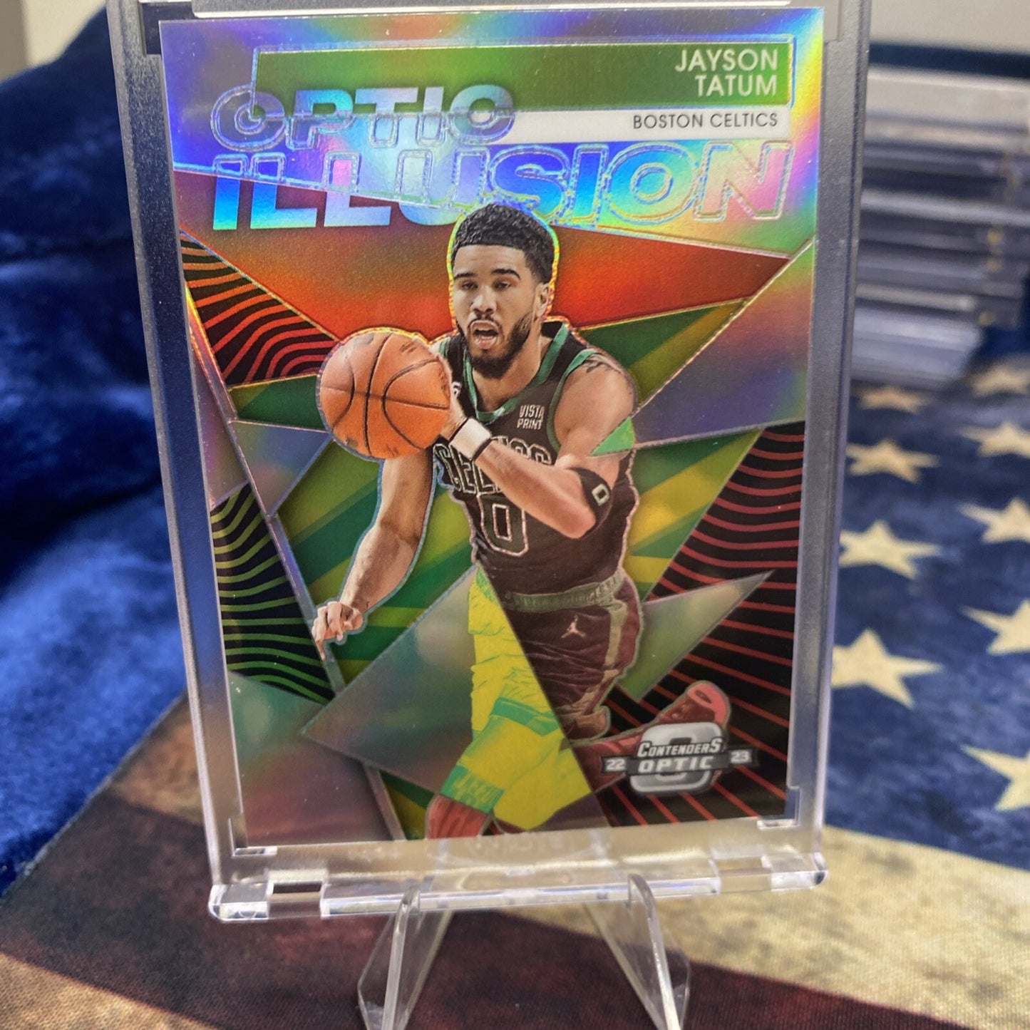 2022-23 Panini Contenders Optic - Optic Illusion #6 Jayson Tatum Silver prizm