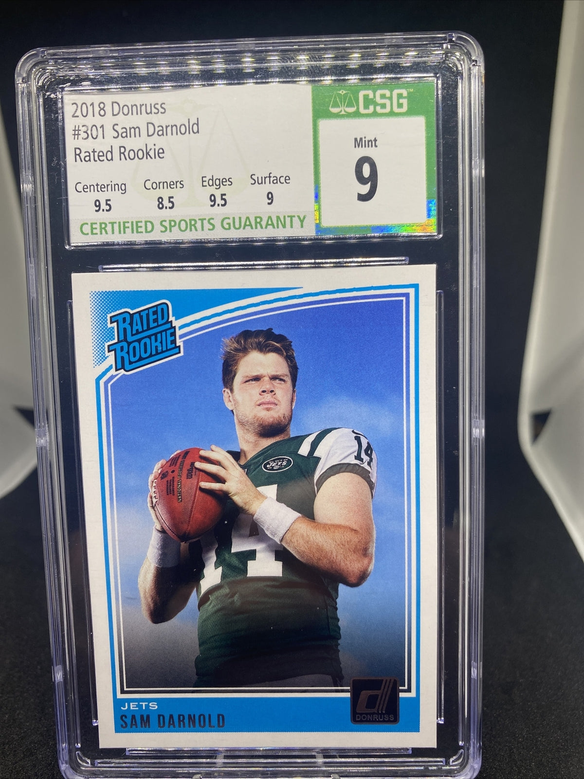 2018 Donruss Sam Darnold Rated Rookie #301 - CSG Mint 9- New York Jets RC 🔥🔥